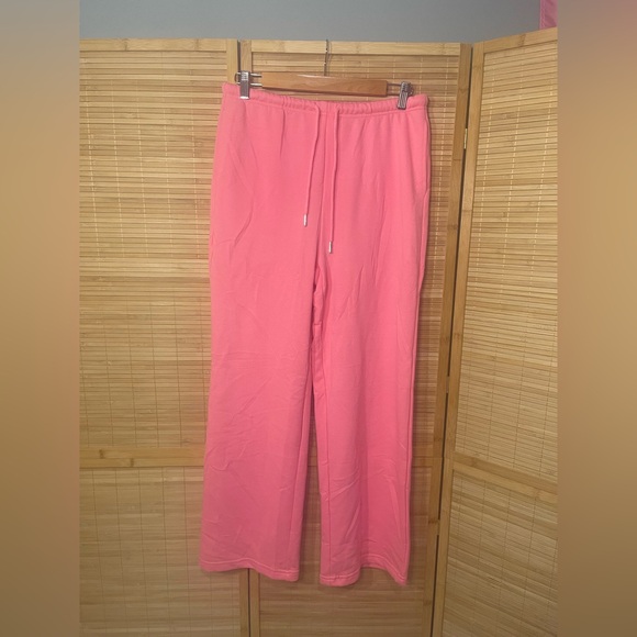 JEKAOYI Wide Leg Sweatpants Women High Waisted Baggy pink pants NWT medium - Picture 2 of 8